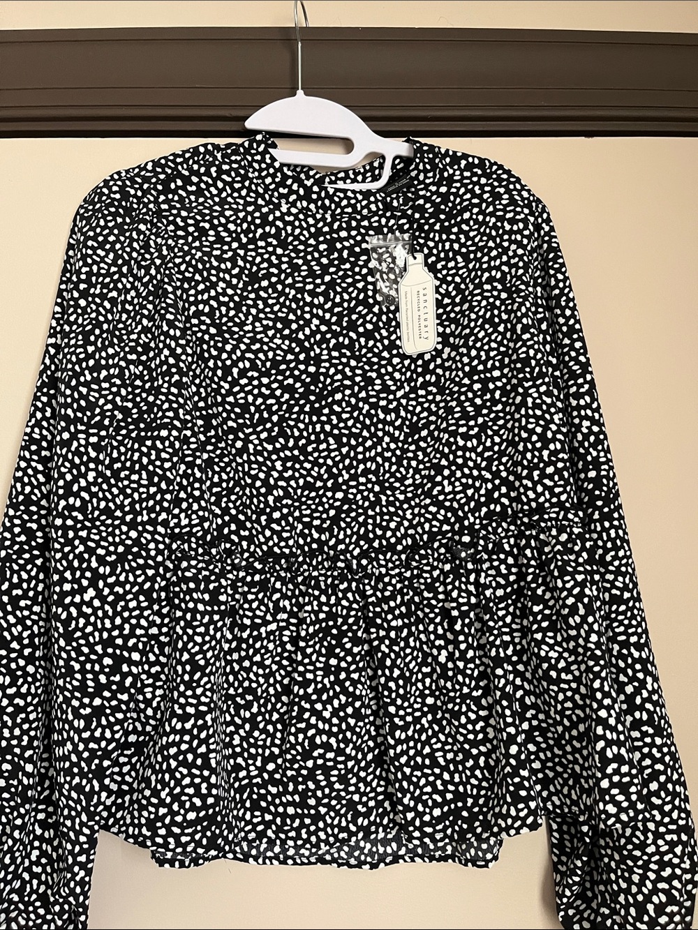 Sanctuary Black and White Spotted  Top